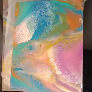 Pour paint on canvas